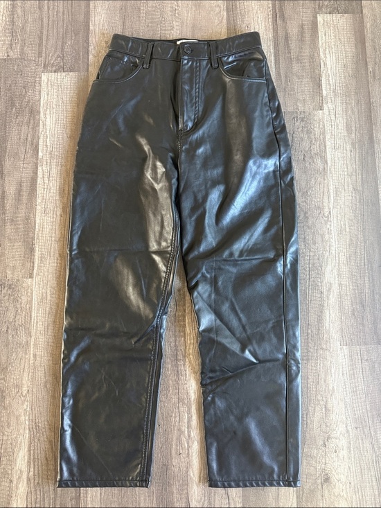 Abercrombie & Fitch Pants - Abercrombie & Fitch Pants Black Curve Love Vegan Leather Ankle Straight Size 27